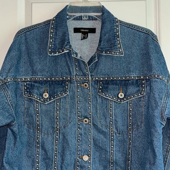 Forever 21 Studded Jean Jacket - Picture 2 of 10